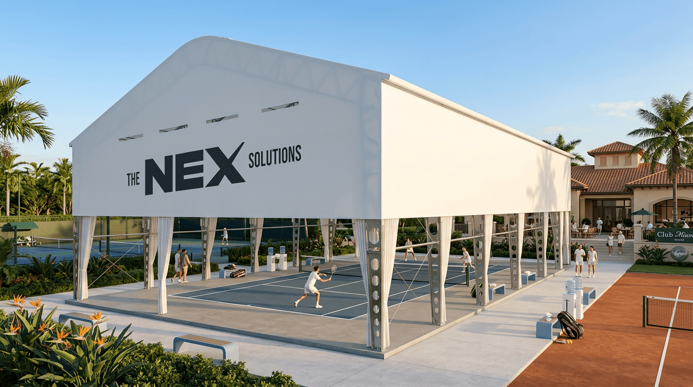 Tennis facility with The NEX Solutions roofing