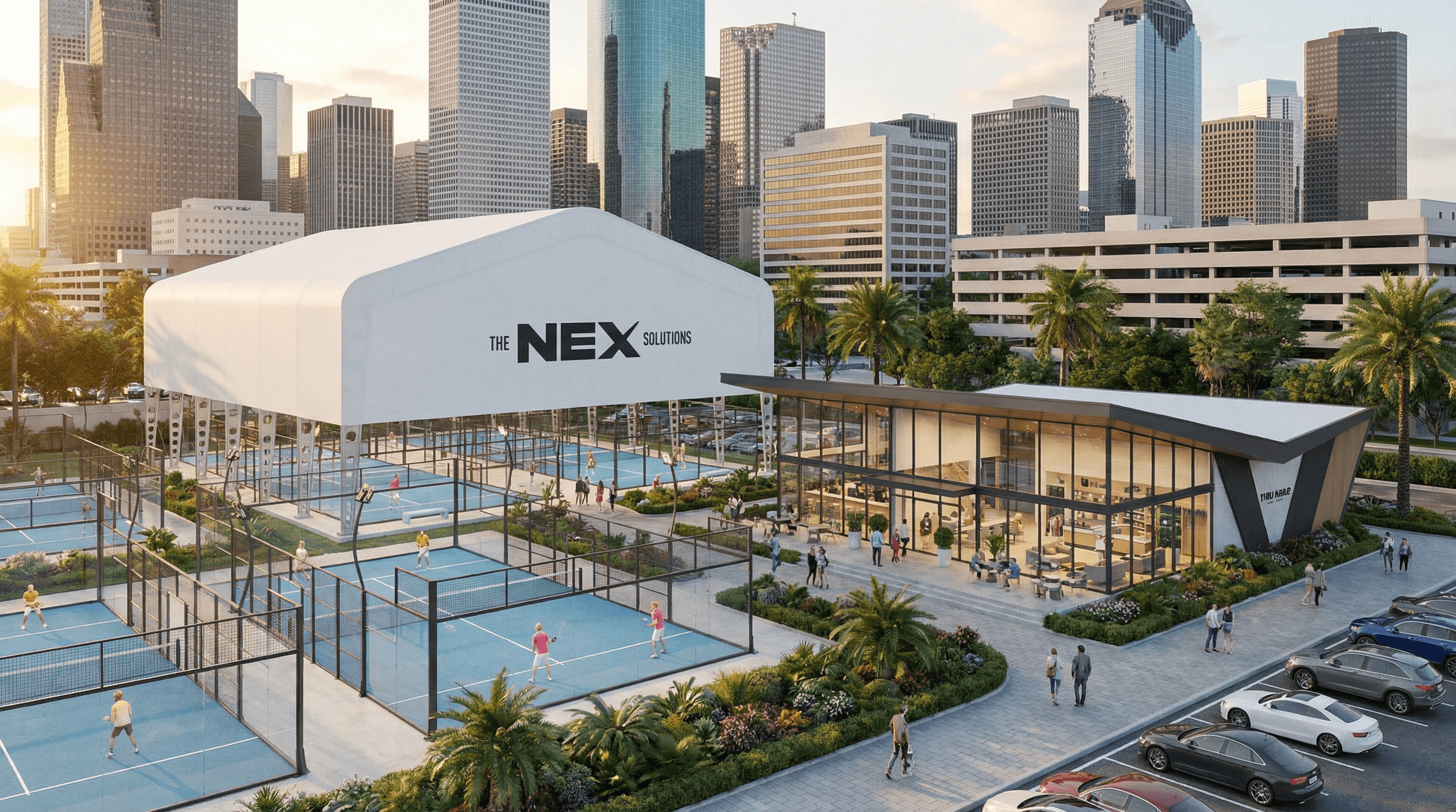 Padel facility with The NEX Solutions roofing