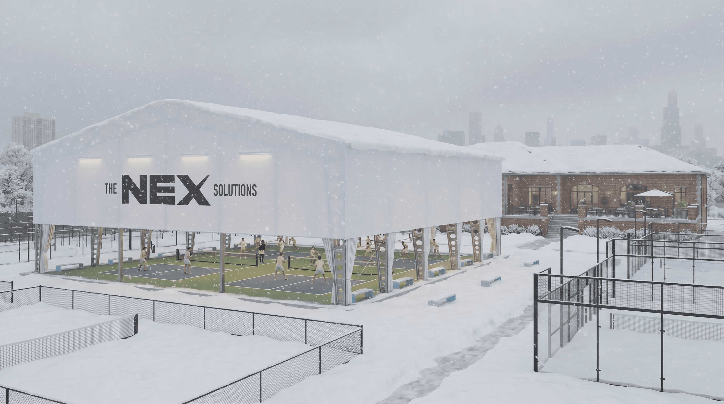 Pickleball facility with The NEX Solutions roofing